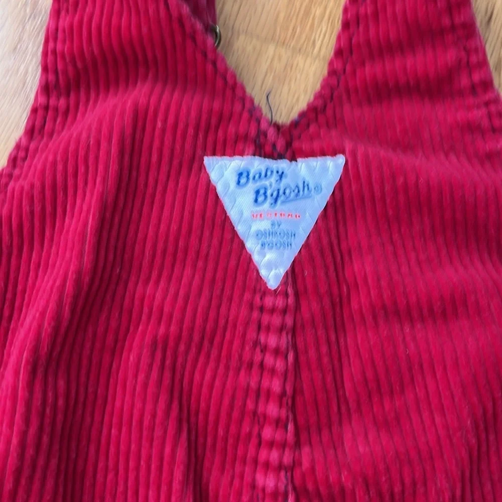 Oshkosh b’gosh vintage made in the USA vest back wide wale red corduroy overalls